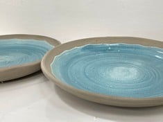 6 X STONE THE CROWS SMALL PLATTER - DUCK EGG BLUE - DIAMETER 30CMS - TOTAL RRP £300