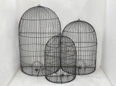 2 X STONE THE CROWS SET OF 3 WALL BIRDCAGES - HGT 41/50/64CM - TOTAL RRP £140