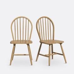 LA REDOUTE INTERIEURS SET OF 2 WINDSOR SPINDLE BACK CHAIRS NATURAL GAU433 - RRP £199