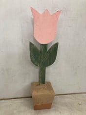 12 X STONE THE CROWS LARGE PINK TULIP POT - HEIGHT 62CM - TOTAL RRP £192