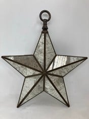 1 X STONE THE CROWS SMALL GLASS STAR LIGHTS (DAMAGED) - HEIGHT 45CMs - TOTAL RRP £135