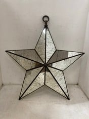 1 X STONE THE CROWS LARGE GLASS STAR LIGHTS (BROKEN GLASS) - HEIGHT 70CMS - TOTAL RRP £175