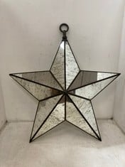 1 X STONE THE CROWS LARGE GLASS STAR LIGHTS (BROKEN GLASS) - HEIGHT 70CMS - TOTAL RRP £175