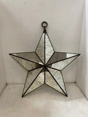 1 X STONE THE CROWS LARGE GLASS STAR LIGHTS (BROKEN GLASS) - HEIGHT 70CMS - TOTAL RRP £175