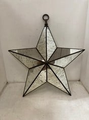 1 X STONE THE CROWS LARGE GLASS STAR LIGHTS (BROKEN GLASS) - HEIGHT 70CMS - TOTAL RRP £175