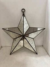 1 X STONE THE CROWS LARGE GLASS STAR LIGHTS (BROKEN GLASS) - HEIGHT 70CMS - TOTAL RRP £175