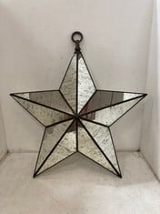 1 X STONE THE CROWS LARGE GLASS STAR LIGHTS (BROKEN GLASS) - HEIGHT 70CMS - TOTAL RRP £175