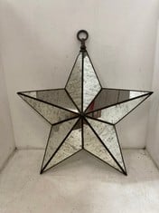 1 X STONE THE CROWS LARGE GLASS STAR LIGHTS (BROKEN GLASS) - HEIGHT 70CMS - TOTAL RRP £175