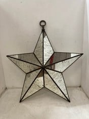 1 X STONE THE CROWS LARGE GLASS STAR LIGHTS (BROKEN GLASS) - HEIGHT 70CMS - TOTAL RRP £175