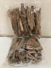 6 X STONE THE CROWSBAG OF LARGE DRIFTWOOD PIECES-LNG 20-25CM - TOTAL RRP £102