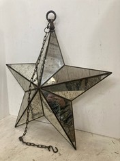 1 X STONE THE CROWS LARGE GLASS STAR LIGHTS (BROKEN GLASS) - HEIGHT 70CMS - TOTAL RRP £175