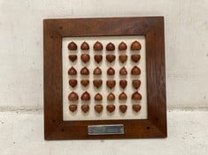 12 X STONE THE CROWS OAK NUTS IN FRAME - SQ 23CM - TOTAL RRP £360