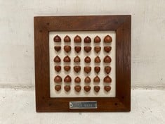 12 X STONE THE CROWS OAK NUTS IN FRAME - SQ 23CM - TOTAL RRP £360