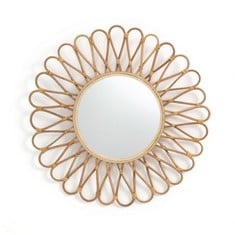 2 X LA REDOUTE INTERIEURS NATURAL MIRROR DIAMETER 50CM GGQ313