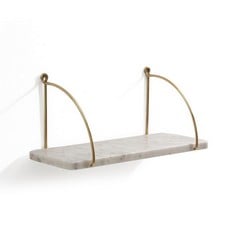 LA REDOUTE INTERIEURS FITIA 40CM MARBLE & BRASS WALL SHELF GEL412 - RRP £85