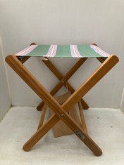 LA REDOUTE INTERIEURS GREEN STRIPED STOOL 40X42X46CM GNW595