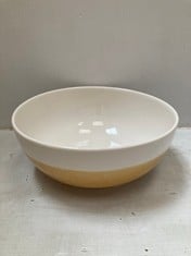 LA REDOUTE INTERIEURS ZALATO TWO-TONE CERAMIC SALAD BOWL MUSTARD GDB127 - RRP £26