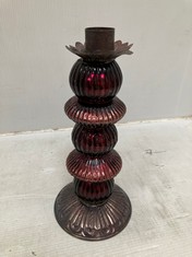 24 X STONE THE CROWS FIVE SECTION CANDLESTICK - PLUM -HEIGHT 22CM - TOTAL RRP £288