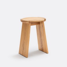 LA REDOUTE INTERIEURS TIBET SOLID OAK STOOL/ SIDE TABLE GHW521 - RRP £165