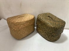 24 X STONE THE CROWS S/3 LOW LIDDED BASKETS - 3 ASSORTED - TOTAL RRP £288