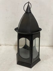 1 X STONE THE CROWS SM TURRET LANTERN - ANTIQUE BURNT - (H) 57 X (W) 25 X (D) 25 CM - TOTAL RRP £70