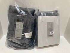 1 X JOHN LEWIS ONE PAIR OF PENCIL PLEAT CURTAINS IN VELVET STEEL - SIZE 167CM X 137CM - RRP £80 AND 1 X JOHN LEWIS ONE PAIR OF PENCIL PLEAT CURTAINS IN VELVET STEEL - SIZE 228CM X 137CM