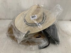 4 X ASSORTED JOHN LEWIS ACCESSORIES TO INCLUDE JOHN LEWIS SAFARI HAT CHARCOAL SIZE S/M