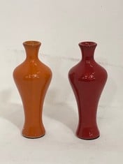 16 X STONE THE CROWS MEDIUM VASE - ORANGE - HEIGHT 18CMs - TOTAL RRP £144