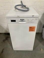 BUSH FREESTANDING SLIMLINE DISHWASHER IN WHITE - MODEL NO. BFSLNB9W - RRP £228 (ZONE 3)