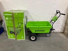 GREENWORKS SELF-PROPELLED CORDLESS ELECTRIC GARDEN CART - ITEM NO. G40GC - RRP £430 (ZONE 2)