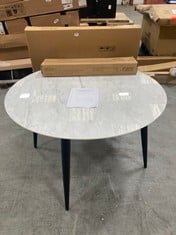 MILANO ROUND DINING TABLE WITH MARBLE EFFECT TABLETOP - MODEL NO. 516118 TO INCLUDE HALLOWOOD SMALL ROUND DINING TABLE IN BLACK (ZONE 3)