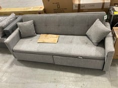 PULL OUT 3 SEATER SOFA BED IN GREY FABRIC - ITEM NO. FL-777 (ZONE 2)