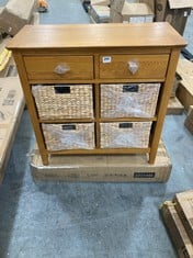 2 DRAWER 4 BASKET STORAGE UNIT IN NATURAL WOOD EFFECT TO INCLUDE VIDA DESIGNS RIANO 5 DRAWER CHEST (ZONE 3)