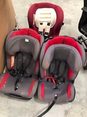 MOTHERCARE BABY CAR SEAT IN BURGUNDY / CREAM TO INCLUDE 2 X BABY CAR SEAT IN BLACK / RED (ZONE 4)