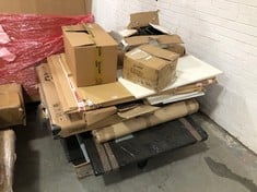 PALLET OF ASSORTED FURNITURE TO INCLUDE TWIN OVER TWIN BUNK BED IN WHITE (BOX 1 OF 3) (ZONE 5)