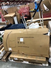 PALLET OF ASSORTED ITEMS TO INCLUDE CURVED BATH SCREEN WITH RAIL (ZONE 5)