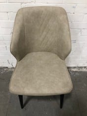 SET OF 2 X DINING CHAIR IN BEIGE FAUX SUEDE TO INCLUDE LEISURE SWIVEL CHAIR IN BLACK - MODEL NO. G08F004ABKON (ZONE 5)