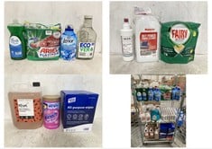 CAGE OF ASSORTED LIQUIDS TO INCLUDE LENOR OUTDOORABLE SPRING AWAKENING FABRIC CONDITIONER 770ML (COLLECTION ONLY) (ZONE 6)