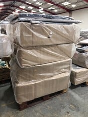 APPROX 5 X ASSORTED BED BASES / PARTS TO INCLUDE DOUBLE DIVAN BED BASE IN BLACK FABRIC (ZONE 7)