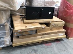 PALLET OF ASSORTED FURNITURE / PARTS TO INCLUDE WING PANEL KING SIZE STORAGE BED FRAME IN GREY (BOX 1/3, PART ONLY) (ZONE 7)