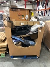 PALLET OF ASSORTED ITEMS TO INCLUDE HOMCOM ADJUSTABLE SHOWER BENCH WITH BACKREST - MODEL NO. 72-0007 (ZONE 7)