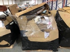 PALLET OF ASSORTED ITEMS TO INCLUDE YAHEETECH SET OF 2 DINING CHAIR IN GREY FABRIC (ZONE 8)