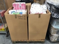 PALLET OF ASSORTED TOILET / KITCHEN ROLL TO INCLUDE ANDREX FAMILY SOFT 9 ROLLS OF TOILET PAPER (ZONE 8)