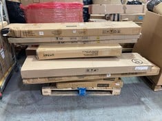 PALLET OF ASSORTED FURNITURE / PARTS TO INCLUDE VIDA DESIGNS LIBSON SINGLE OTTOMAN BED FRAME IN PU BROWN (BOX 2/3, PART ONLY) (ZONE 8)