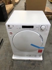 HOOVER FREESTANDING TUMBLE DRYER IN WHITE - MODEL NO. HLEC9DF-80 - RRP £310 (ZONE 2)