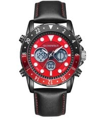 HAND ASSEMBLED GLOBENFELD LIMITED EDITION MIRAGE WATCH RED RRP £410.