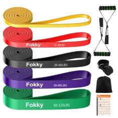 4X ASSORTED FITNESS ITEMS TO INCLUDE FOKKY RESISTANCE BANDS PULL UP BANDS SET, 5 LEVELS RESISTANCE BANDS SET MEN WOMEN, PULL UP ASSISTANCE BANDS WITH DOOR ANCHOR,HANDLES, EXERCISE BANDS.