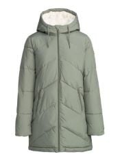 1 X ROXY BETTER WEATHER - LONGLINE HOODED PUFFER JACKET FOR WOMEN.