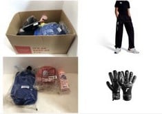 16X ASSORTED SPORTS/FITNESS ITEMS TO INCLUDE REUSCH ATTRAKT INFINITY GOALKEEPER GLOVES WITH VERY GOOD GRIP AND INNER SEAM CUT, CANTERBURY KID'S OPEN HEM STADIUM PANT | TRACKSUIT/JOGGING BOTTOMS | DUR