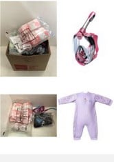 15X ASSORTED KIDS SWIMWEAR TO INCLUDE SPLASH ABOUT WARM IN ONE BABY WETSUIT, LILAC SPRING, 6-12 MONTHS, SEAC MAGICA, FULL FACE ANTIFOG SNORKELLING MASK WITH SOFT FACIAL SKIRT IN 4 SIZES, EXHALATION V